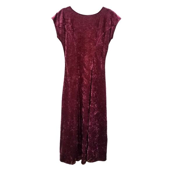 Vintage Velvet Purple Maxi Dress 90s All That Jazz Velour - Picture 1 of 8
